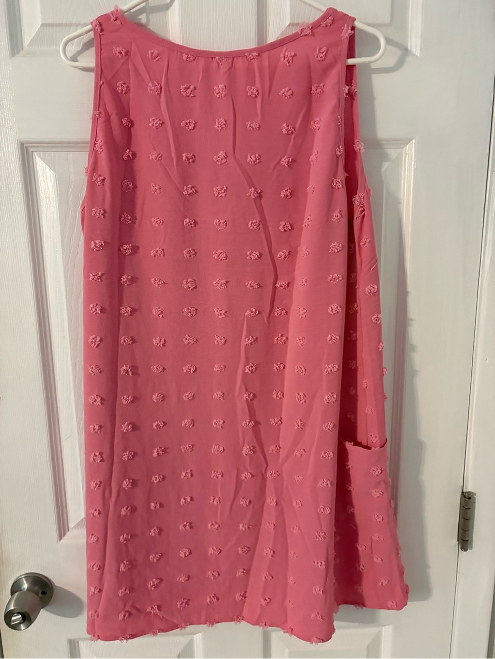 Pink Swiss Dot Sheer Beach Cover Up Dress XL Boho Resortwear - Picture 2 of 6